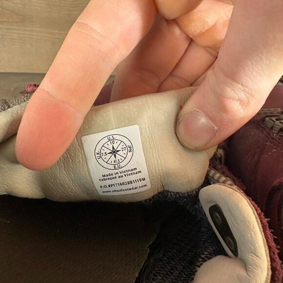 oboz sapphire low womens size 10 shoes red leather waterproof hiking sneakers - Picture 8 of 8